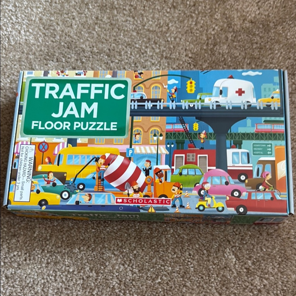 Scholastic Traffic Jam Puzzle-large pieces-all accounted for